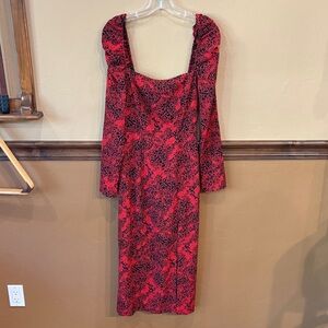LEITH Elegant Red and Black Women's Dress